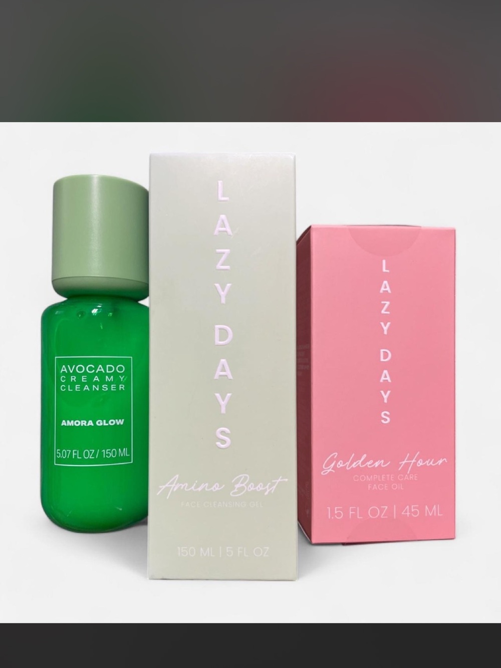 Avocado Creamy Cleanser and Lazy Days cleanser and oil set